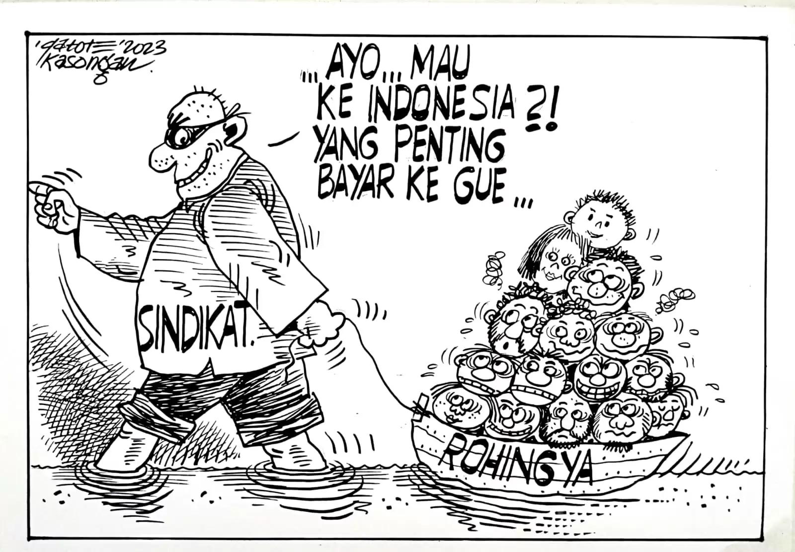 Karikatur - Ilustrasi - Sindikat Rohingnya