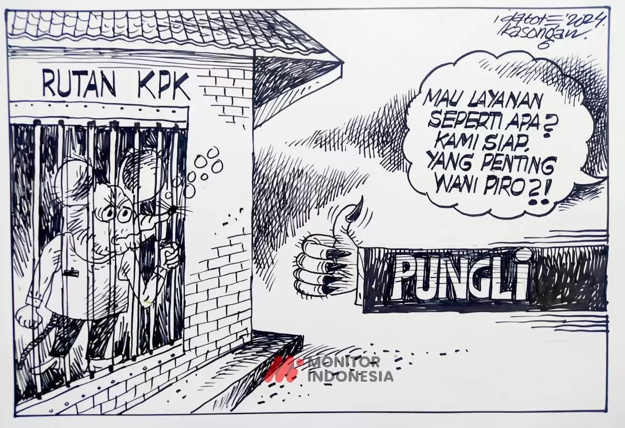Karikatur - Ilustrasi - Pungli di Rutan KPK