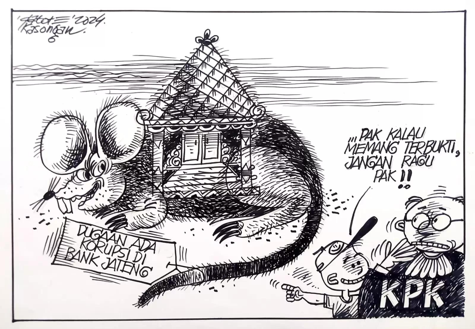 Karikatur - Ilustrasi dugaan korupsi di bank Jateng