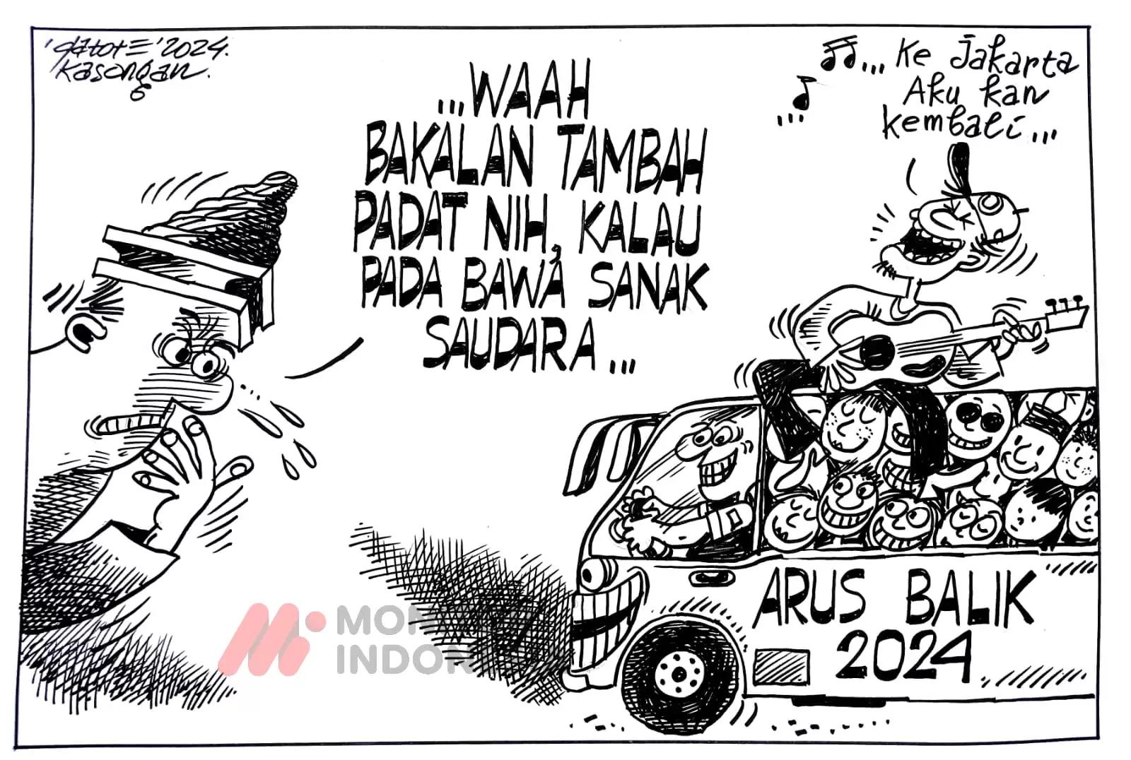 Karikatur - Ilustrasi - Arus Balik
