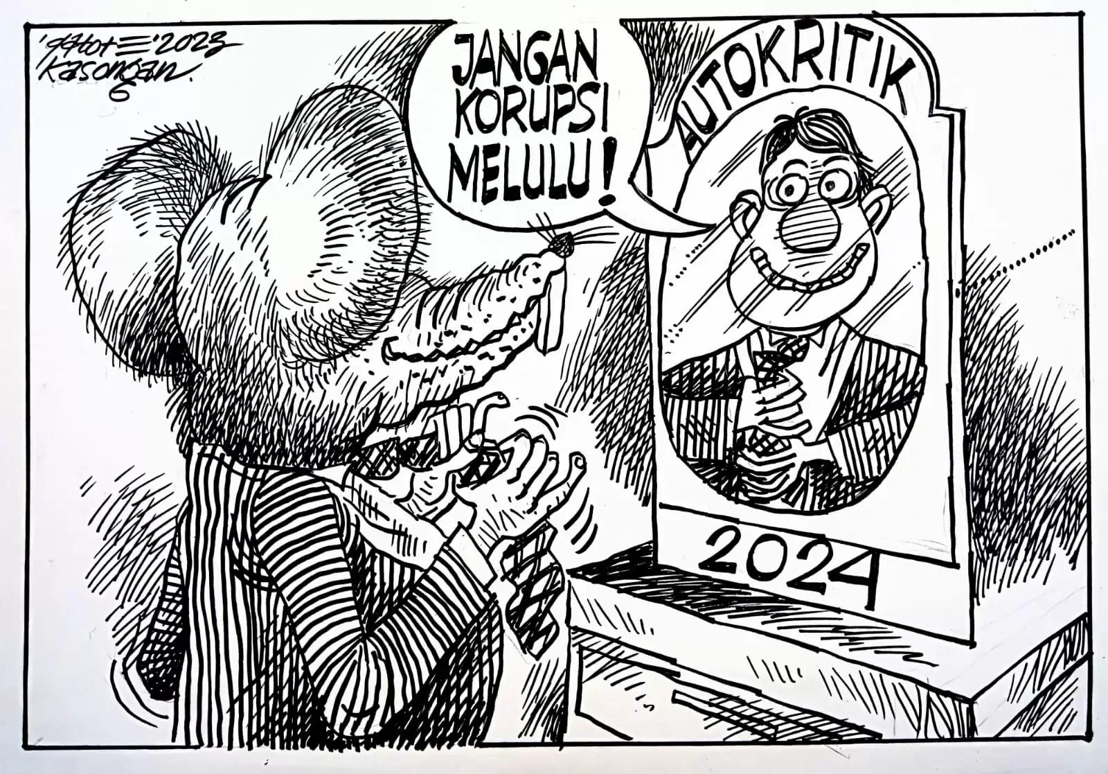Karikatur - Ilustrasi - Auto Kritik 2024