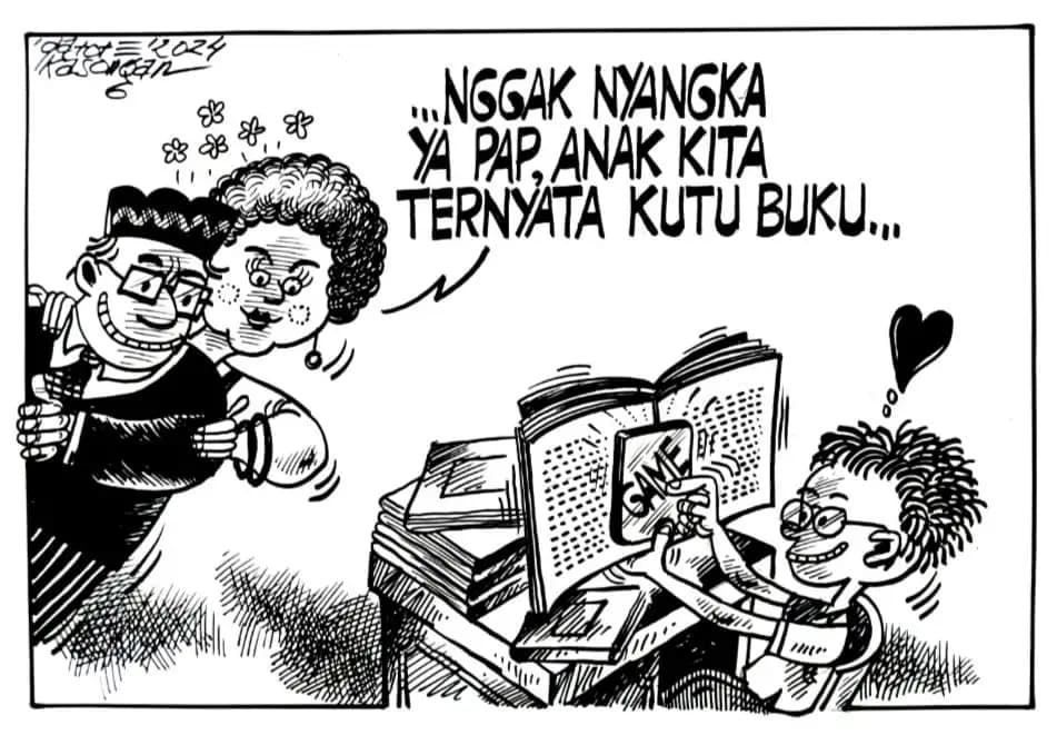 Karikatur - Ilustrasi  - Pecandu Judi Online