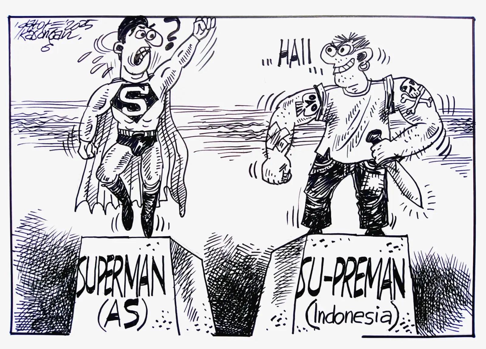 Karikatur - Ilustrasi - Superman dan Su-Preman (Dok MI)
