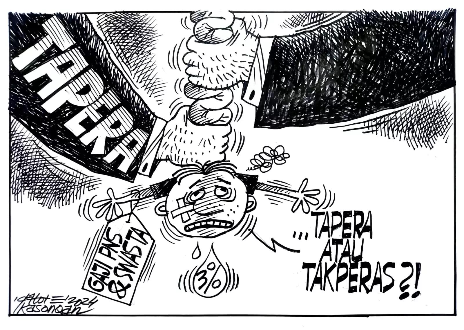 Karikatur - Ilustrasi - Tapera atau Takperas