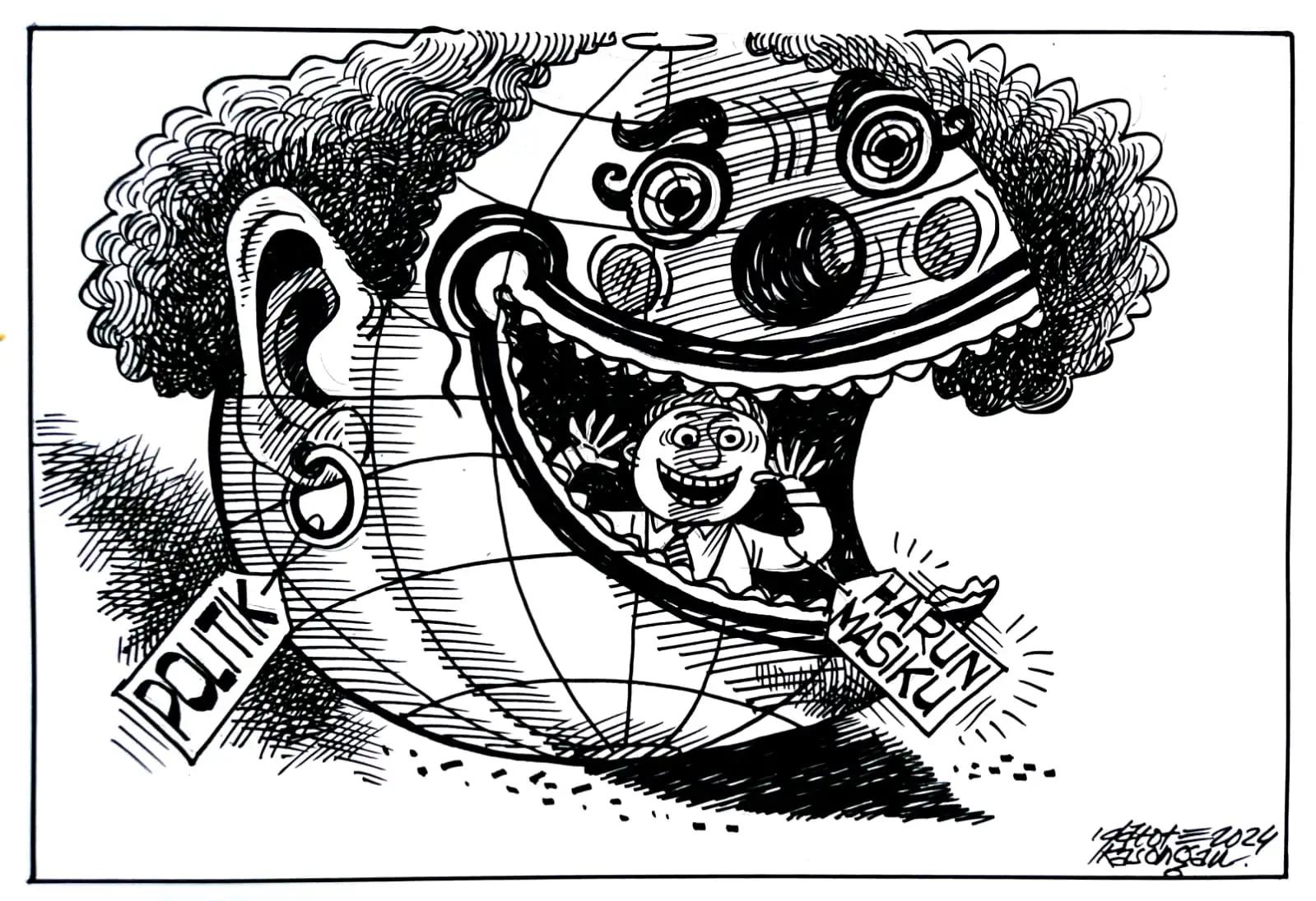 Karikatur - Ilustrasi - Harun Masiku (Monitorindonesia.com)