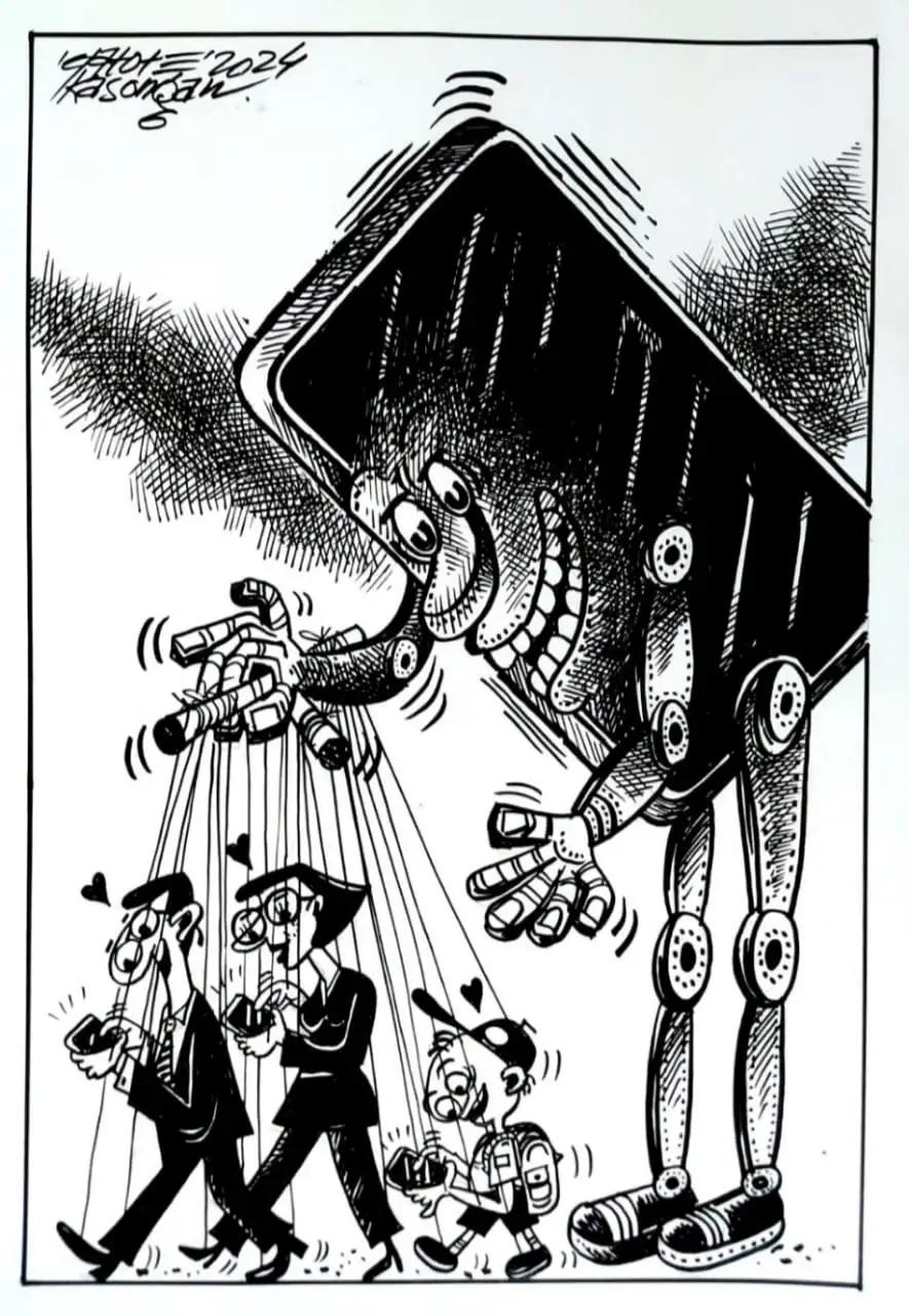 Ilustrasi - Karikatur - Para Pecandu HP (Gatot Eko Cahyono)