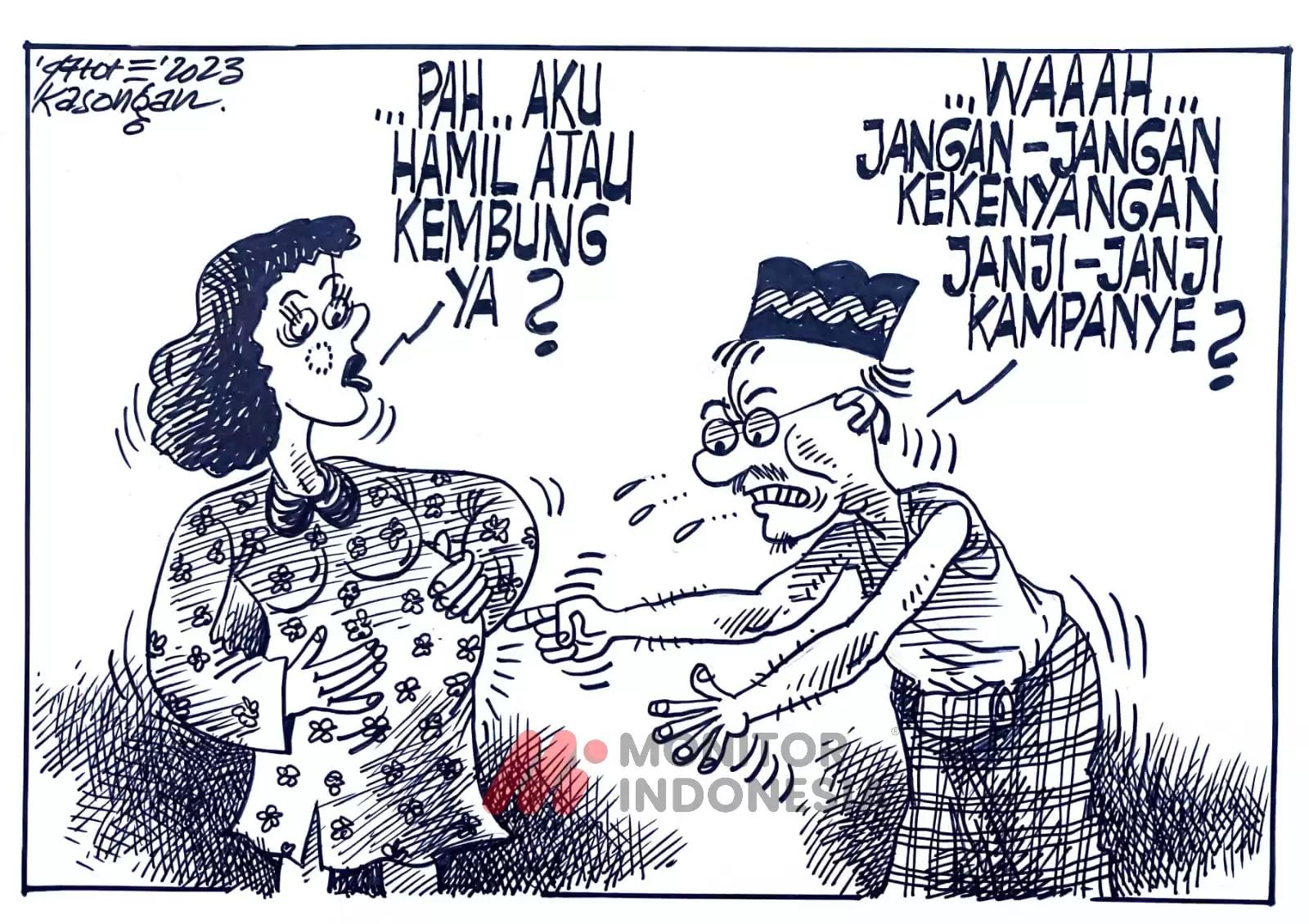 Karikatur - Ilustrasi - Kekenyangan Janji Kampanye
