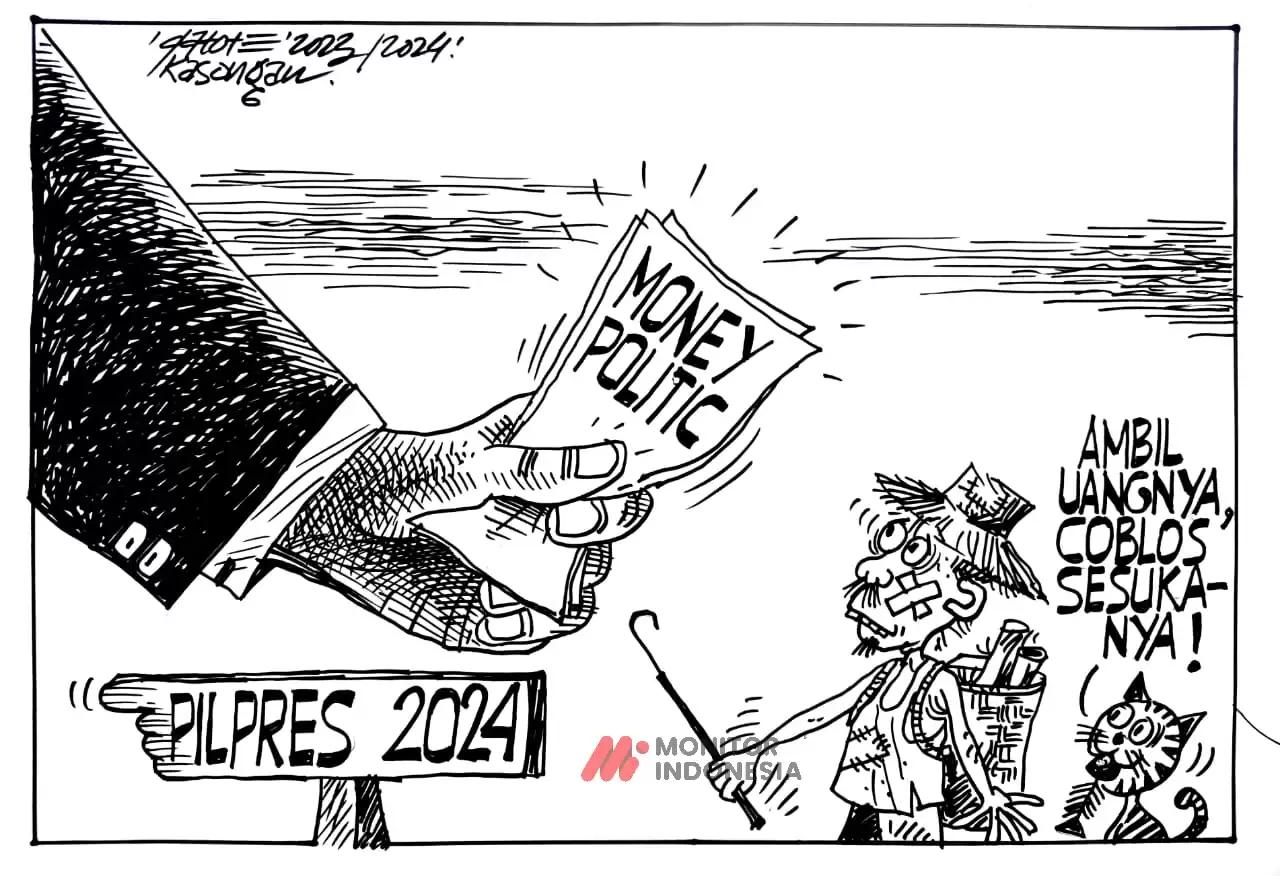 Karikatur - Ilustrasi - Money Politic (Monitorindonesia.com)