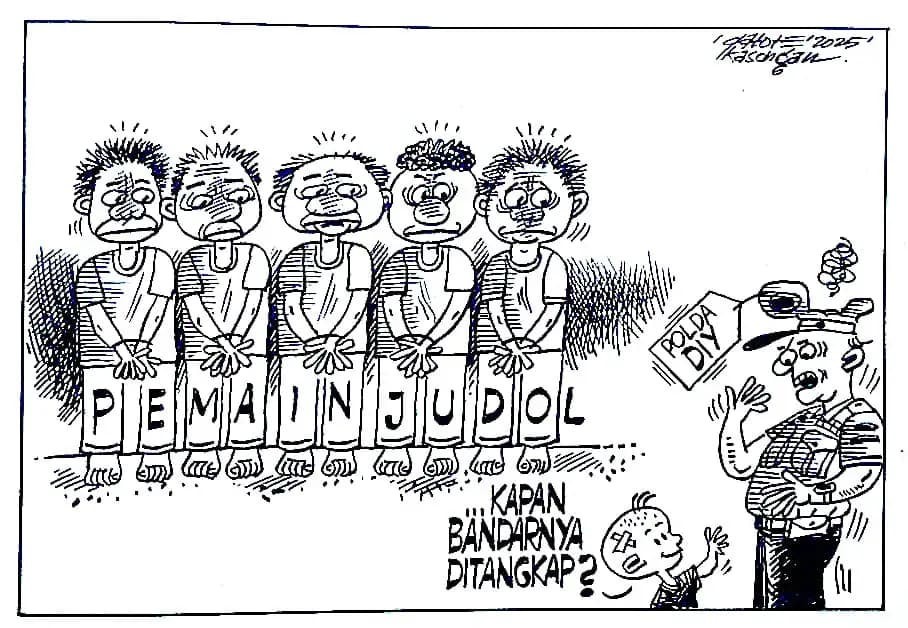 Karikatur - Ilustrasi - Kapan Bandar Ditangkap? (Dok MI)