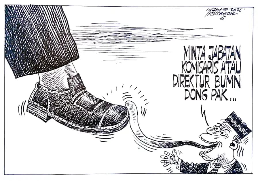 Karikatur - llustrasi - Politik Jilatisasi (Gatot Eko Cahyono)