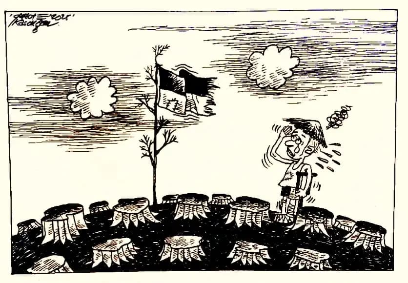 Karikatur - Ilustrasi - Illegal logging (Foto: Dok MI/Gatot Eko Cahyono)
