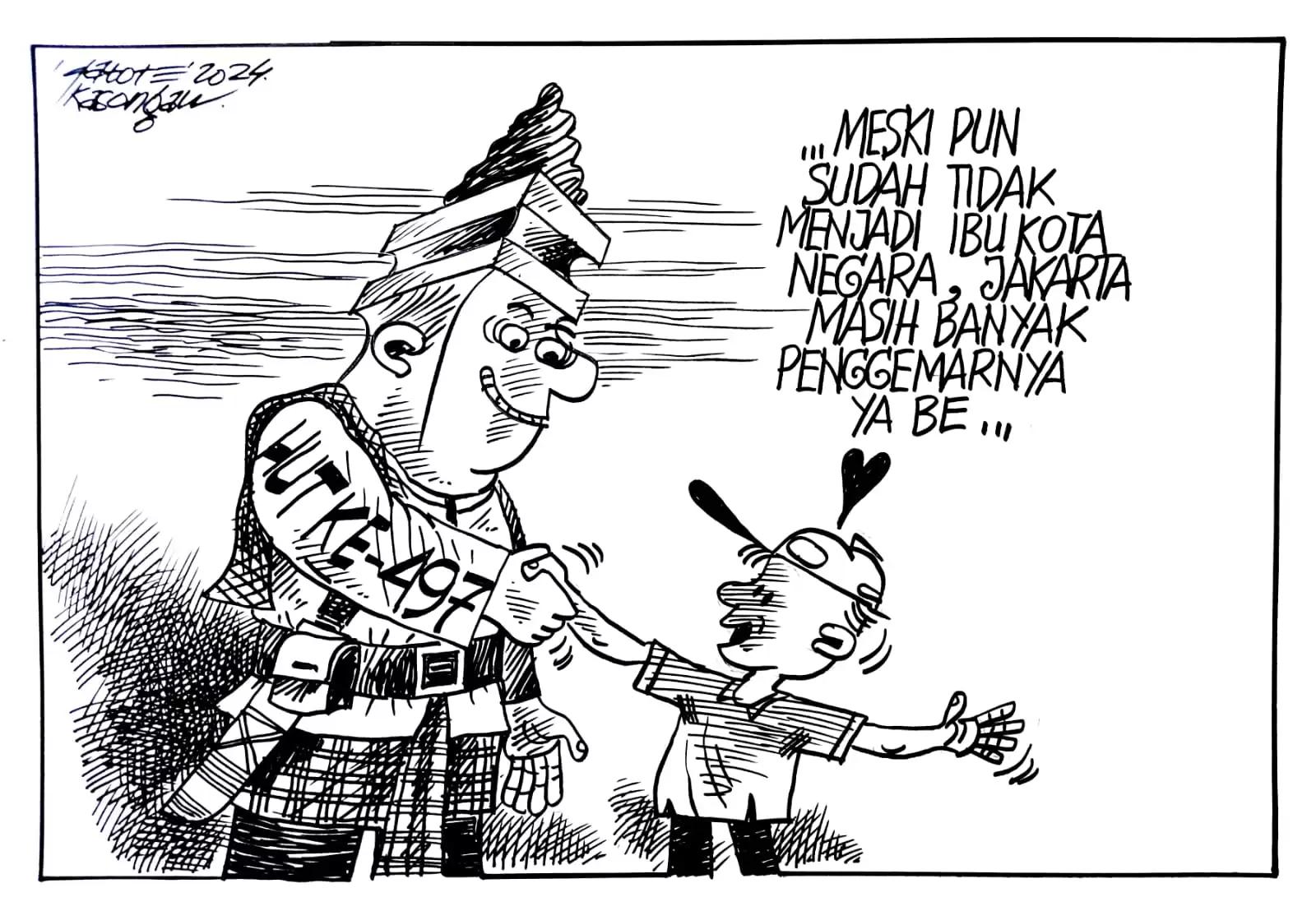 Karikatur - Ilustrasi -  HUT Kota Jakarta ke-497