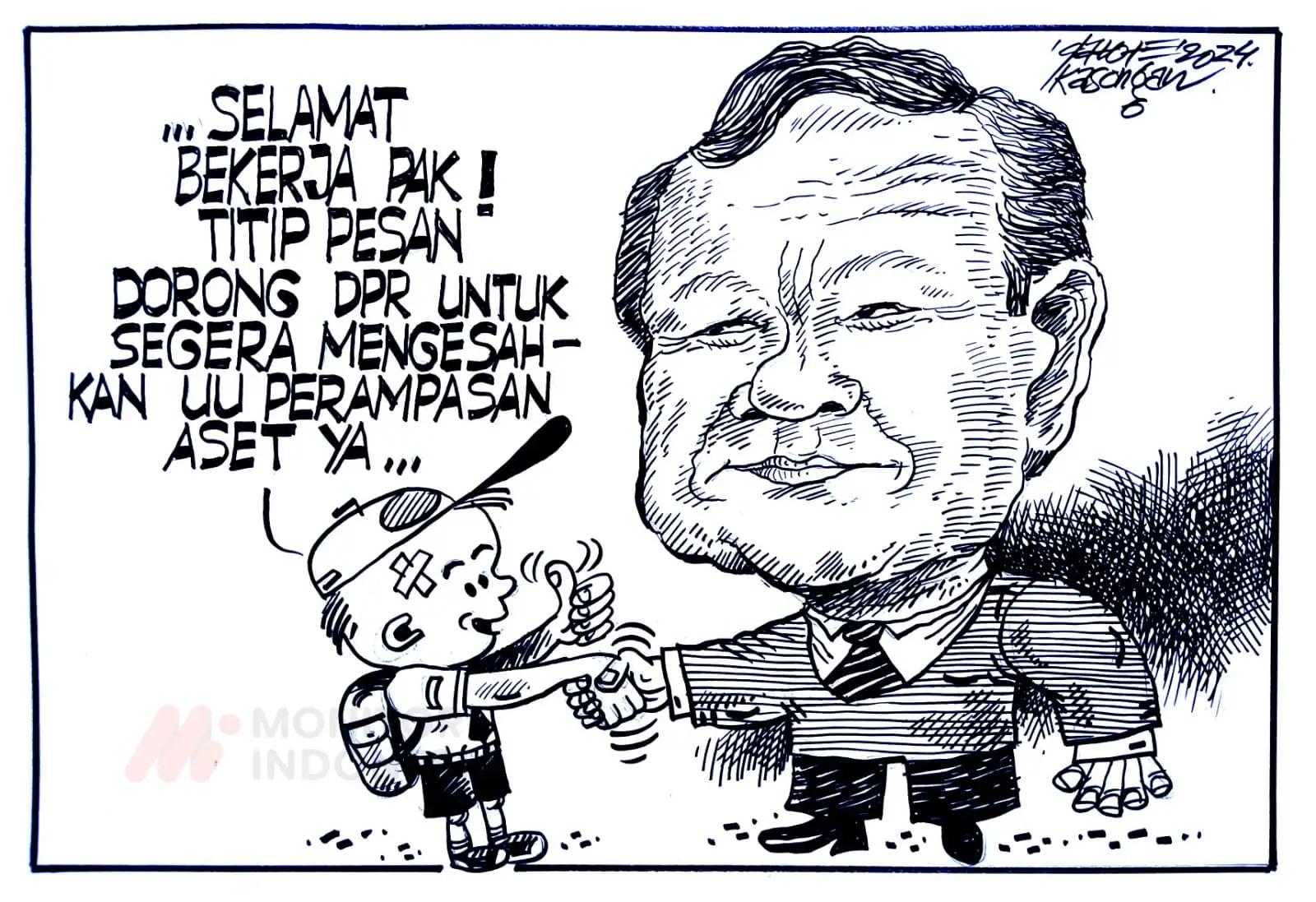 Karikatur - Selamat Bekerja dan Titip Pesan - Presiden RI ke-8 Prabowo Subianto