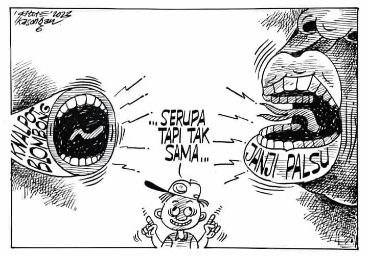 Karikatur - Ilustrasi -  Serupa Tapi Tak Sama