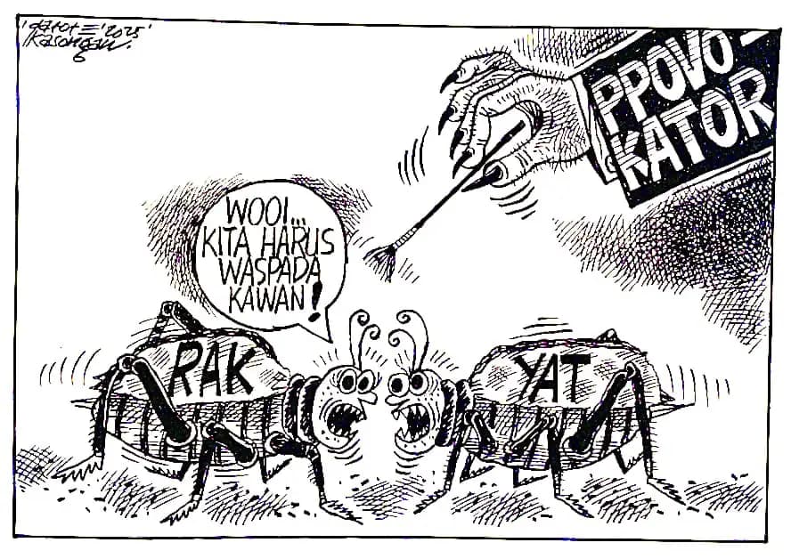 Karikatur - Ilustrasi -  Waspada! Ada Provokator. Dok MI