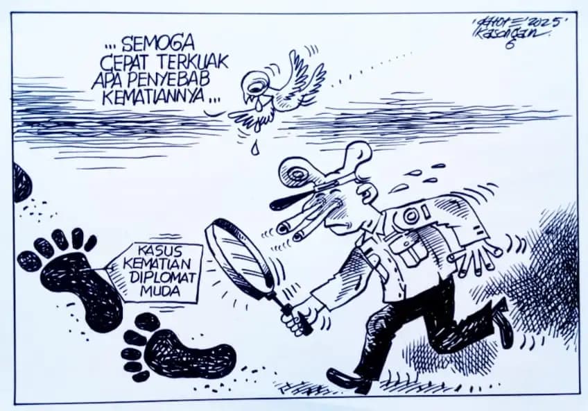 Karikatur - Ilustrasi - Misteri Kematian Diplomat Muda (Dok MI)