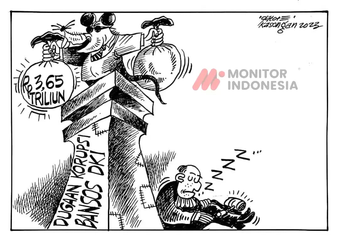 Karikatur - Ilustrasi - Dugaan Korupsi Bansos DKI Jakarta (Monitorondonesia.com)