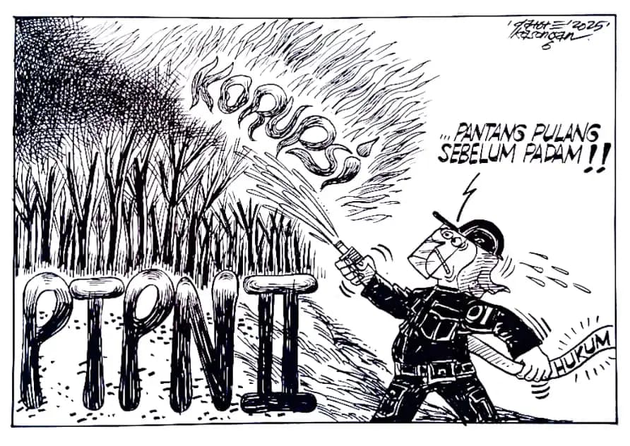 Karikatur - Ilustrasi -  Pantang Pulang Sebelum Padam (Dok MI)