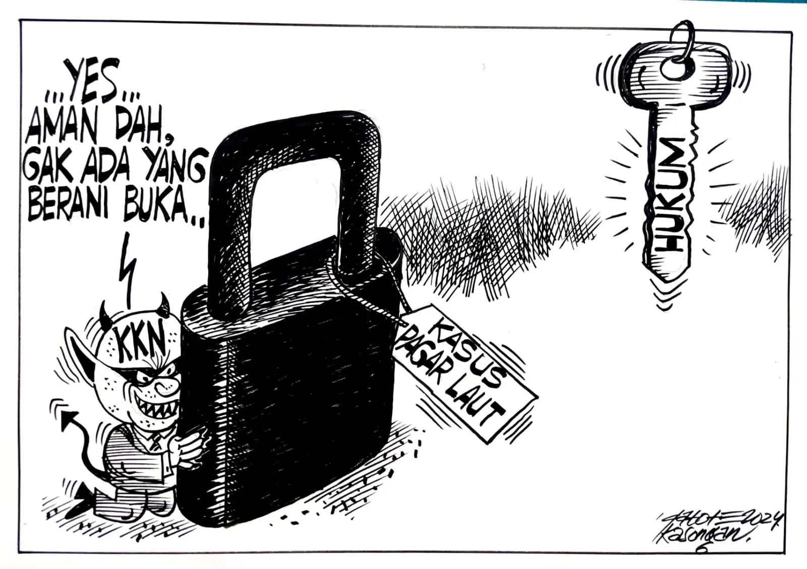 Karikatur - Ilustrasi - Tidak Ada yang Berani Buka (Monitorindonesia.com)