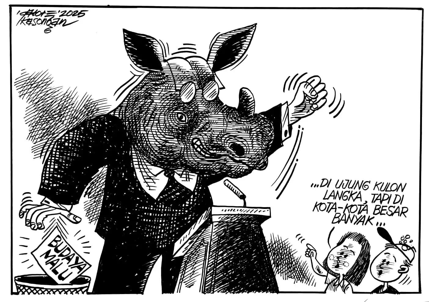 Karikatur - Ilustrasi - Hilangnya Budaya Malu (Monitorindonesia.com)