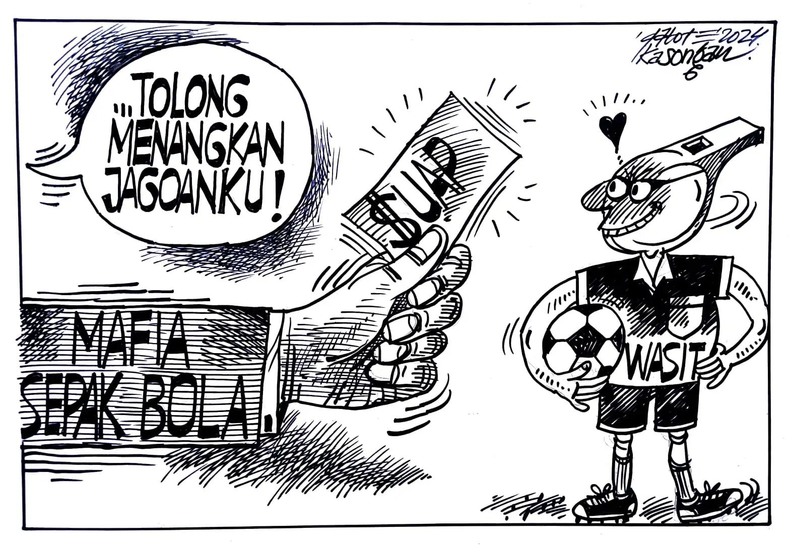 Karikatur - Ilustrasi - Mafia Sepak Bola