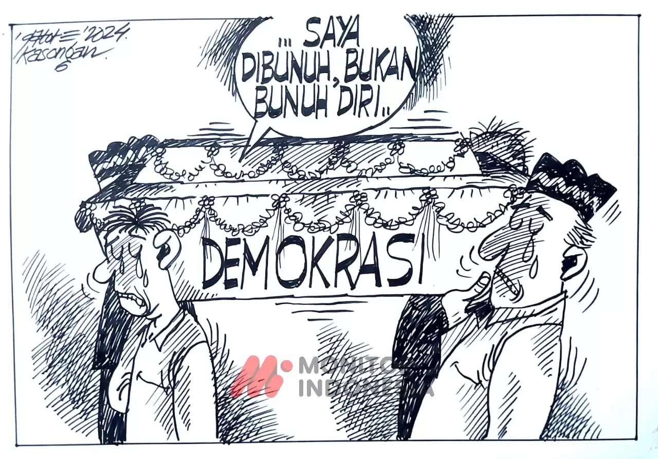 Karikatur - Ilustrasi - Demokrasi Sudah Mati