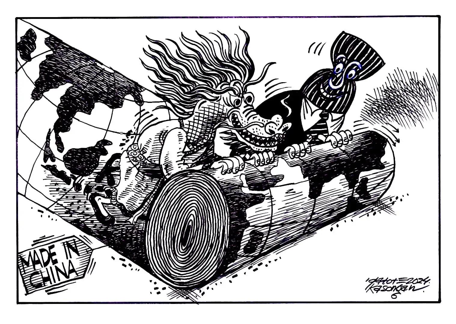 Karikatur - Ilustrasi - Kerja Sama Global Asean-China (Dok MI)