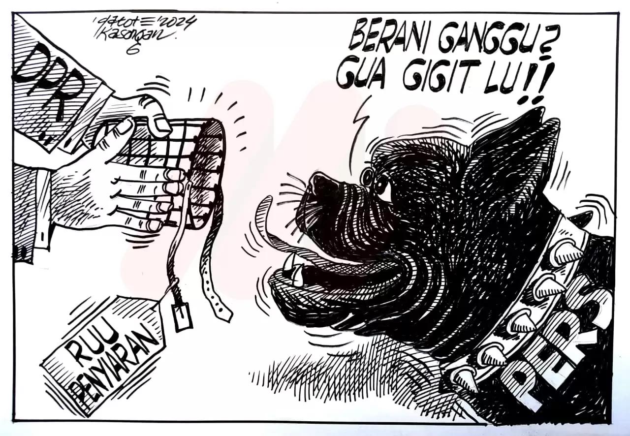 Karikatur - Ilustrasi - Berani Ganggu? Gua Gigit Lu!