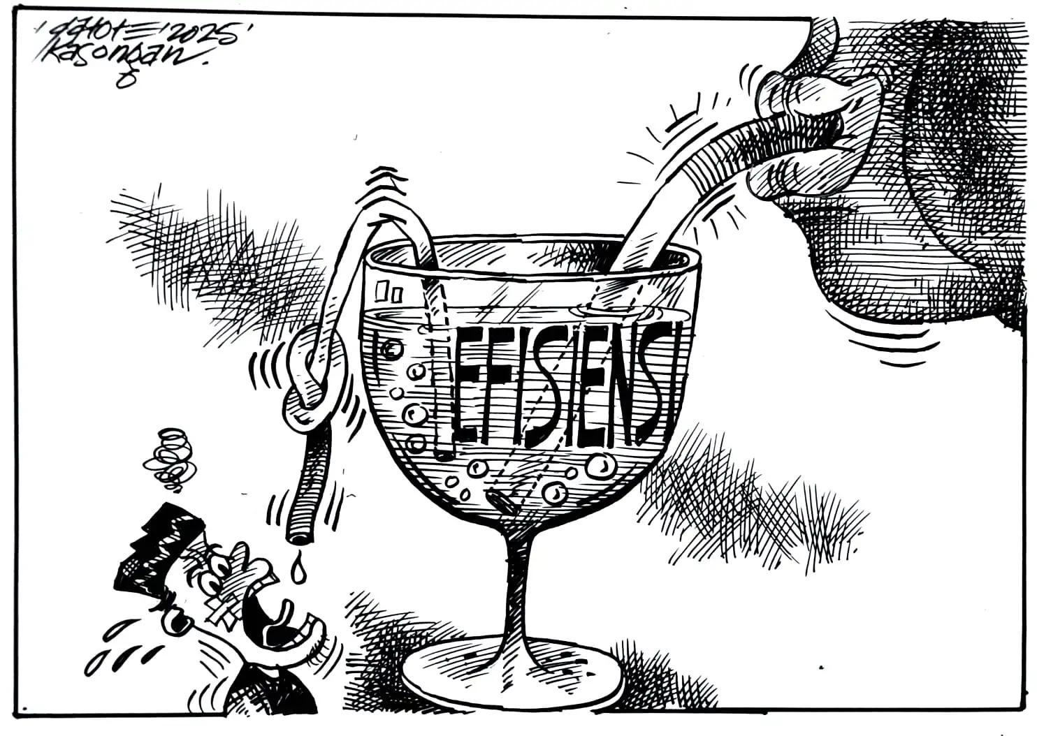 Karikatur - Ilustrasi - Efisiensi (Monitorindonesia.com)