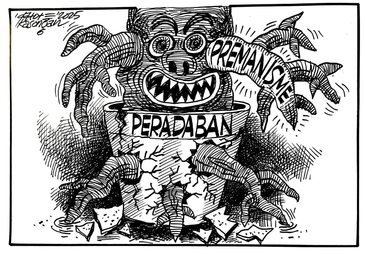 Karikatur - Ilustrasi - Premanisme Merusak Peradaban (Dok MI)