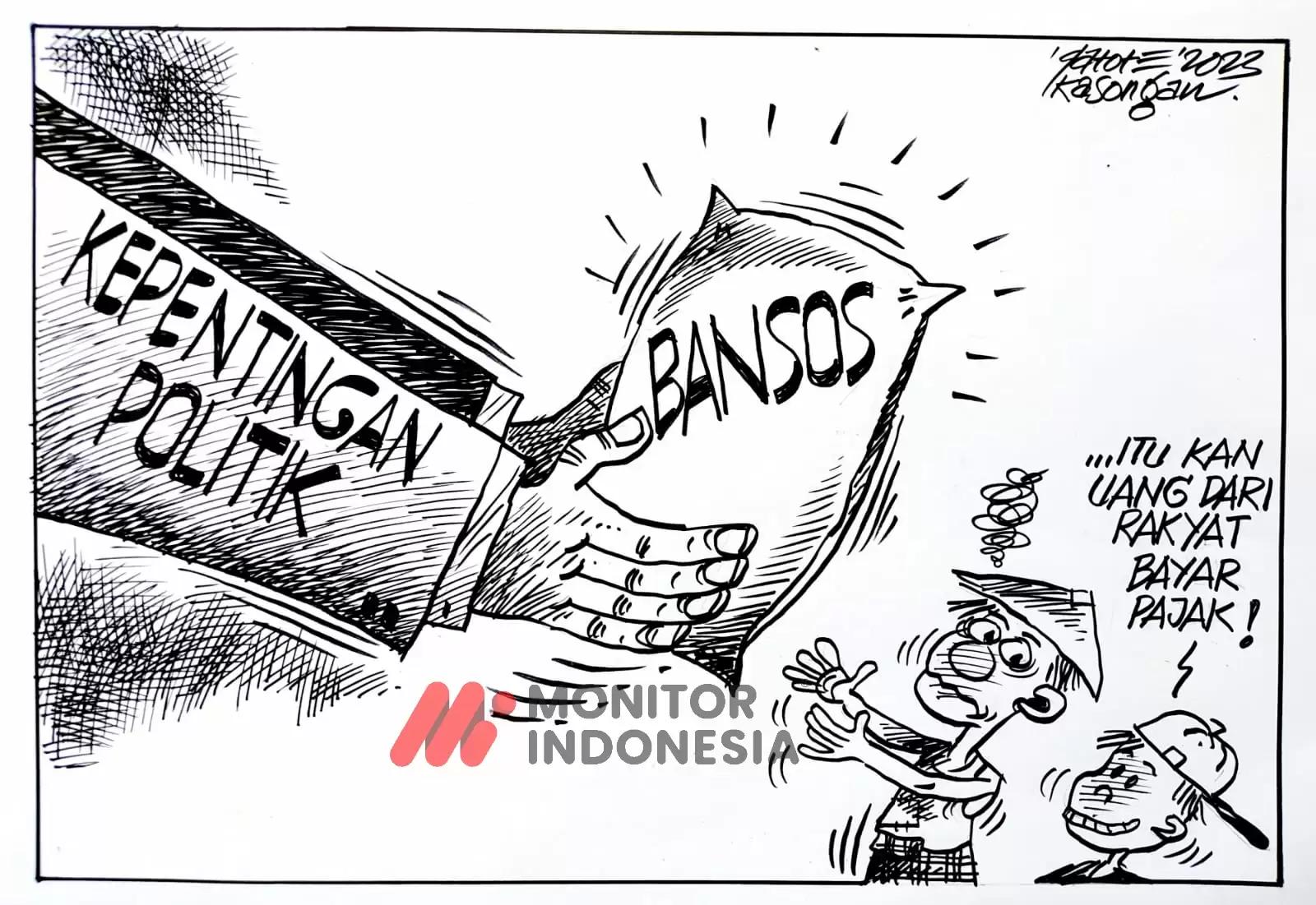 Karikatur - Ilustrasi - Bansos dari uang rakyat