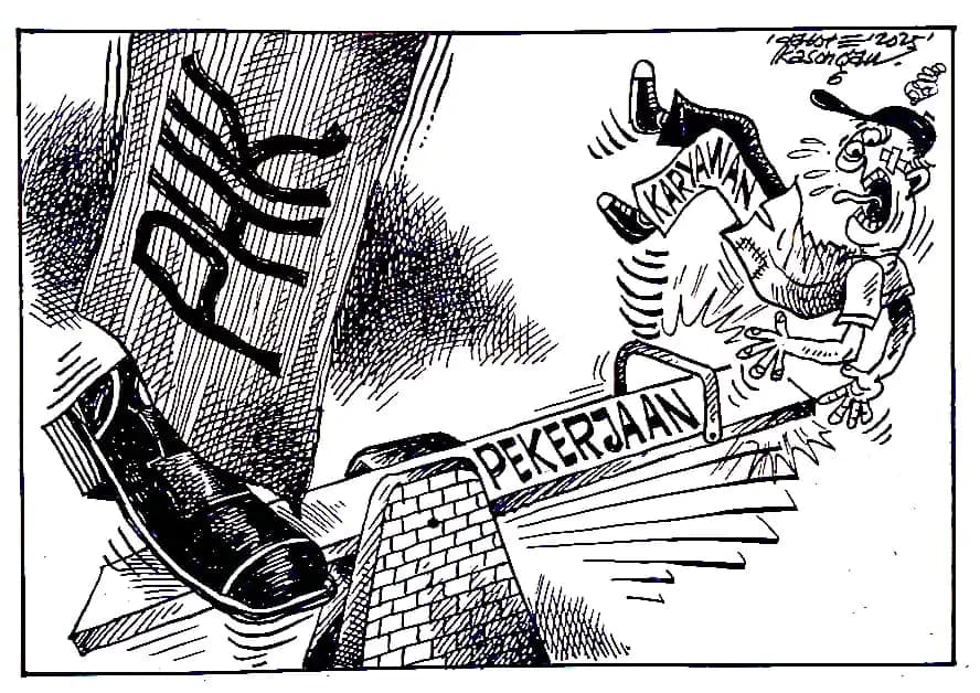 Karikatur - Ilustrasi - Korban PHK (Monitorindonesia.com)