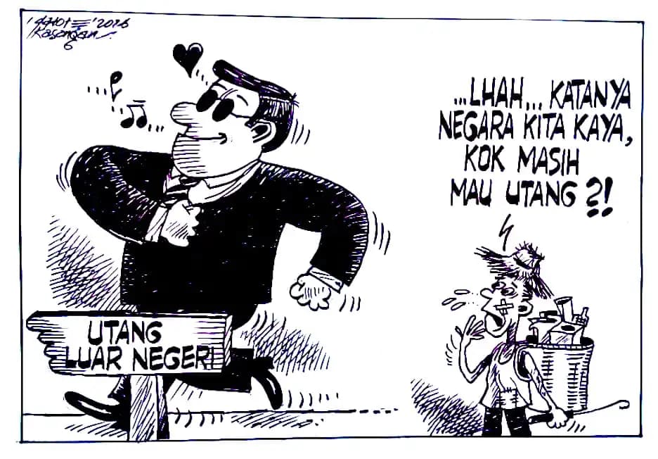 Karikatur - Ilustrasi - Hobi Utang (Dok MI)