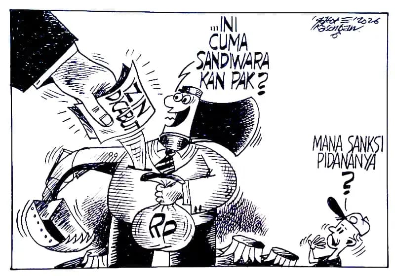 Karikatur - Ilsutrasi - Mana Sanksi Pidanannya? (Dok MI)