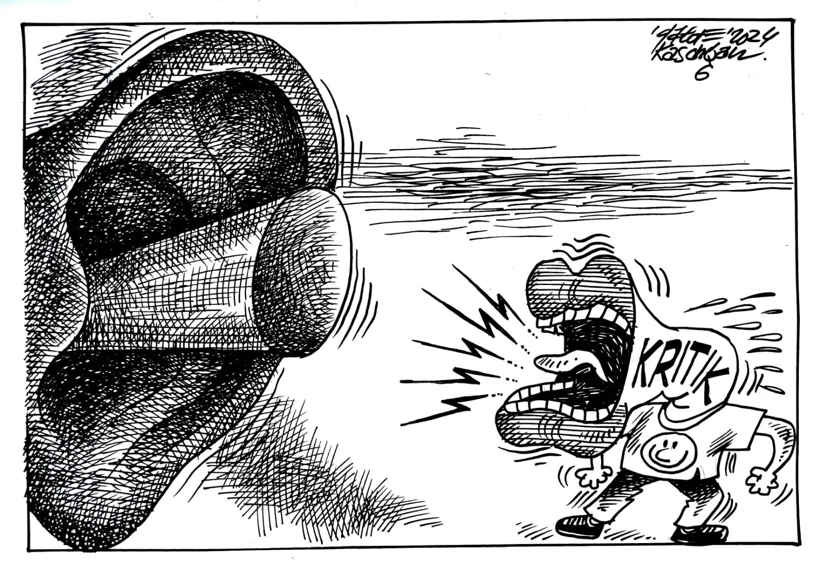 Ilustrasi - Karikatur - Anti Kritik (Monitorindonesia.com)