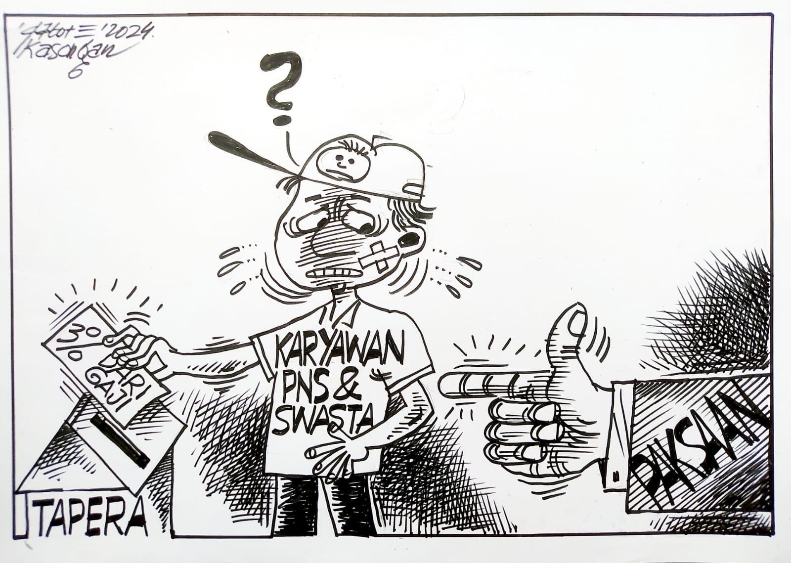 Ilustrasi - Karikatur Derita Karyawan Karena Tapera