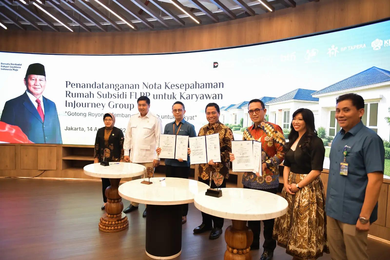 Penandatanganan Nota Kesepahaman Rumah Subsidi Untuk Karyawan InJourney Group (Foto: BTN)