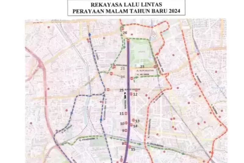 26 Titik Rekayasa Lalin Saat Malam Tahun Baru