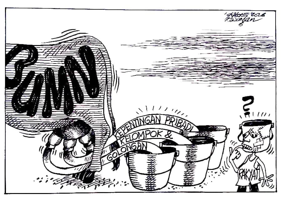 Karikatur - Ilustrasi - BUMN Sebagai Sapi Perahan (Dok MI)