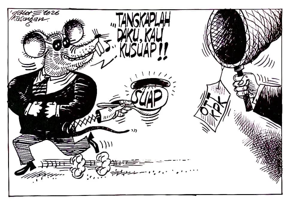 Karikatur - Ilustrasi - Tangkaplah Daku Kau Kusuap (Dok MI)