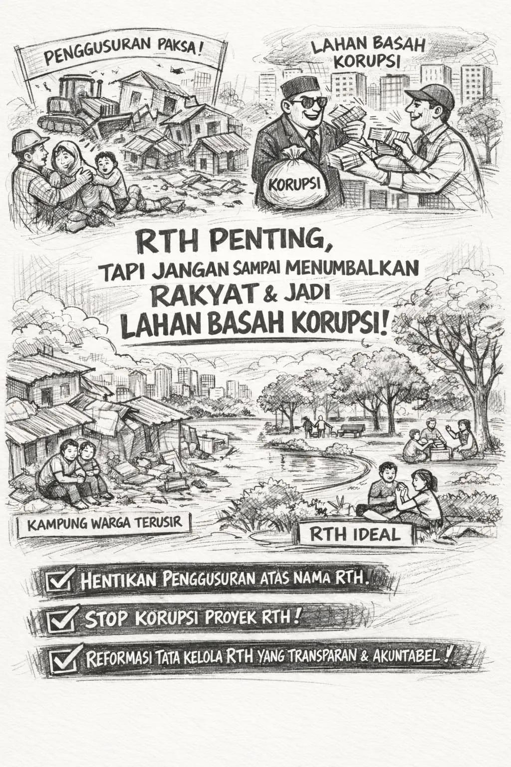 Dalih RTH, Rakyat Digusur: Proyek Hijau Diduga jadi Lahan Basah Korupsi