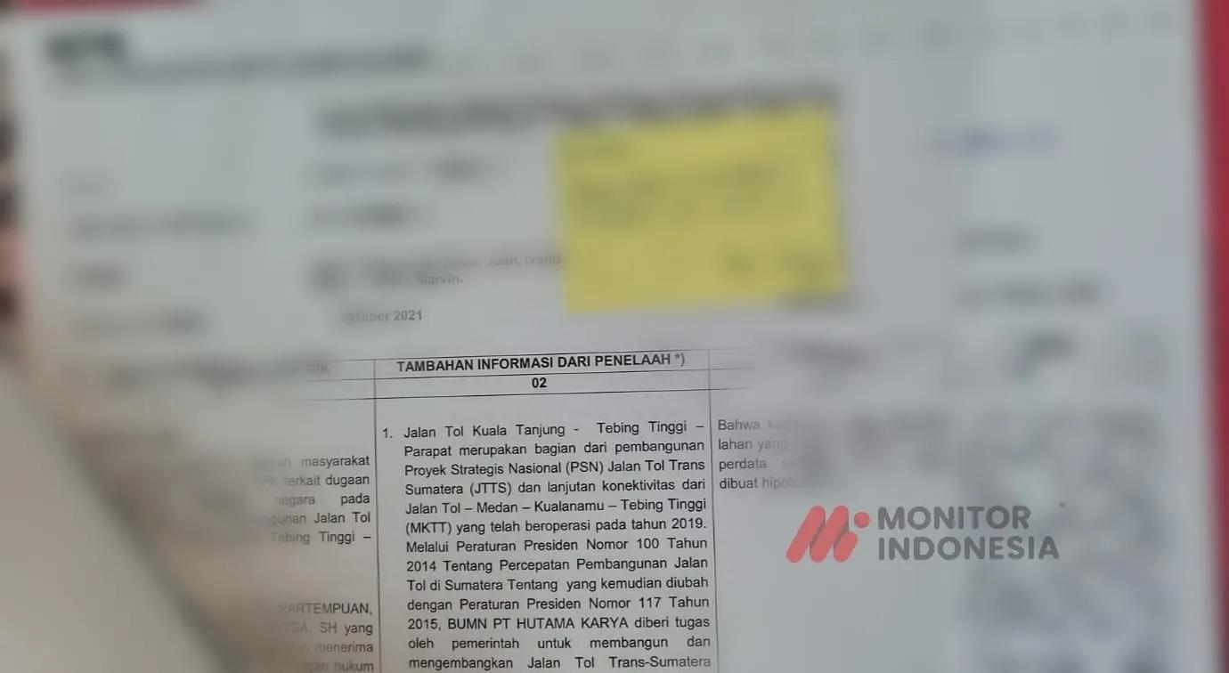 Kejati Sumut Didesak Ambil Alih Dugaan Korupsi Tol Tebing Tinggi yang “Dikubur” KPK