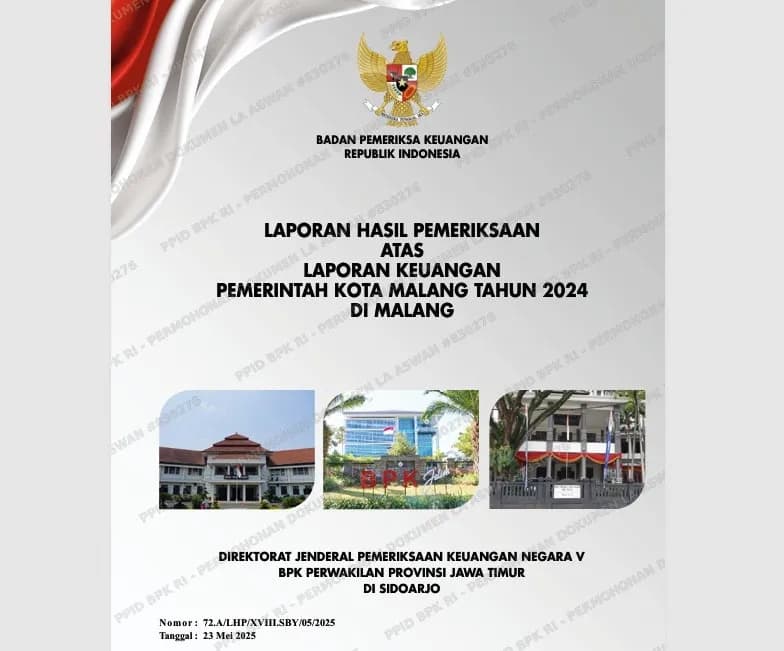 Pemkot Malang Digoyang Temuan BPK, Uang Rakyat Rp27,8 Miliar Jadi Beban