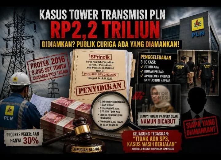Korupsi Tower Transmisi PLN Rp2,2 T Didiamkan? Kronologi Lengkap Skandal yang Bikin Publik Curiga Ada yang Diamankan