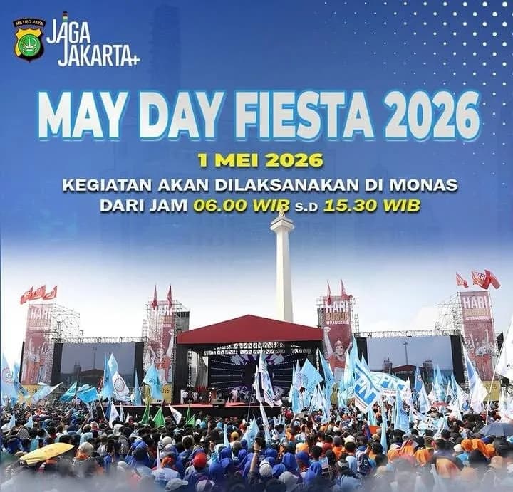 May Day Fiesta 2026 Digelar di Monas, Polisi Siapkan Pengaturan Lalu Lintas