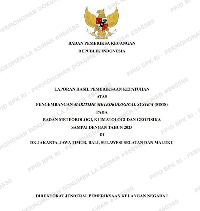 BPK Bongkar “Lubang” Proyek Sistem Meteorologi Maritim BMKG: Potensi Kerugian Negara Tembus Rp39 Miliar