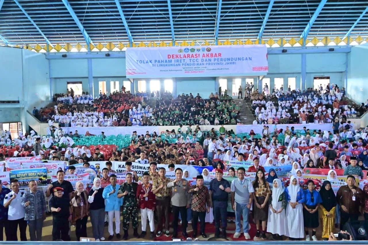 Ribuan Pelajar Jambi Ikut Deklarasi Anti Radikalisme, Kapolda Soroti Bahaya Game Online