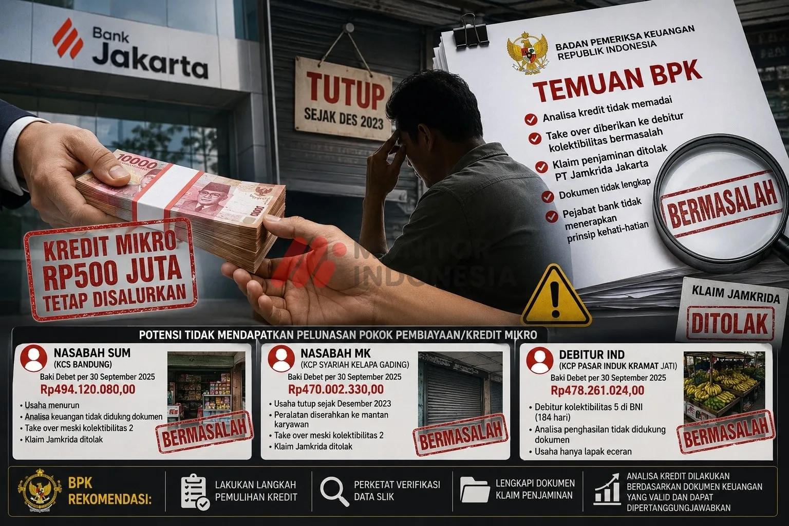 Kredit Rp500 Juta Tetap Disalurkan Meski Debitur Bermasalah, BPK Sorot Bank DKI