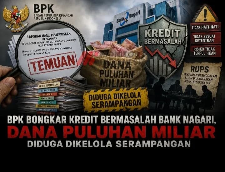 BPK Bongkar Kredit Bermasalah Bank Nagari, Dana Puluhan Miliar Diduga Dikelola Serampangan