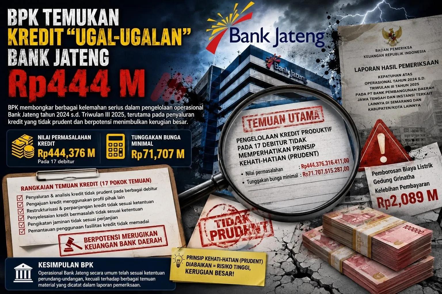 BPK Temukan Kredit "Ugal-ugalan" Bank Jateng Rp444 M
